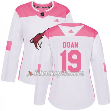 Dame NHL Arizona Coyotes Trøje Shane Doan 19 Adidas 2017-2018 Hvid Lyserød Fashion Authentic
